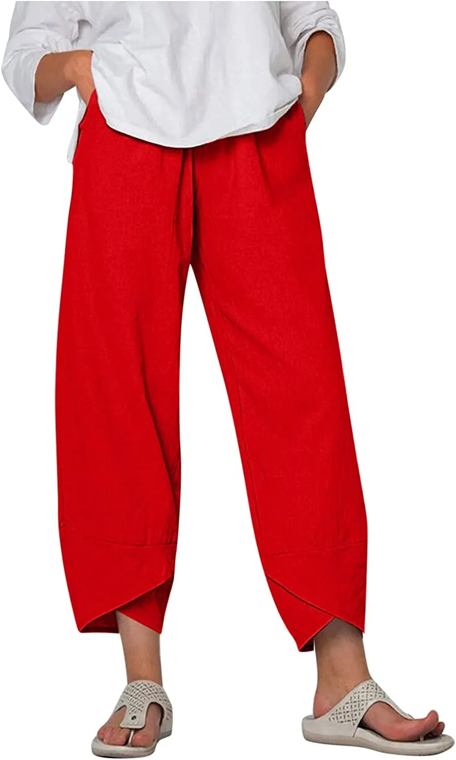 FashionSierra - Palazzo Lounge Pants Wide Leg Printed Cropped Bottoms Baggy Trousers Sweatpants