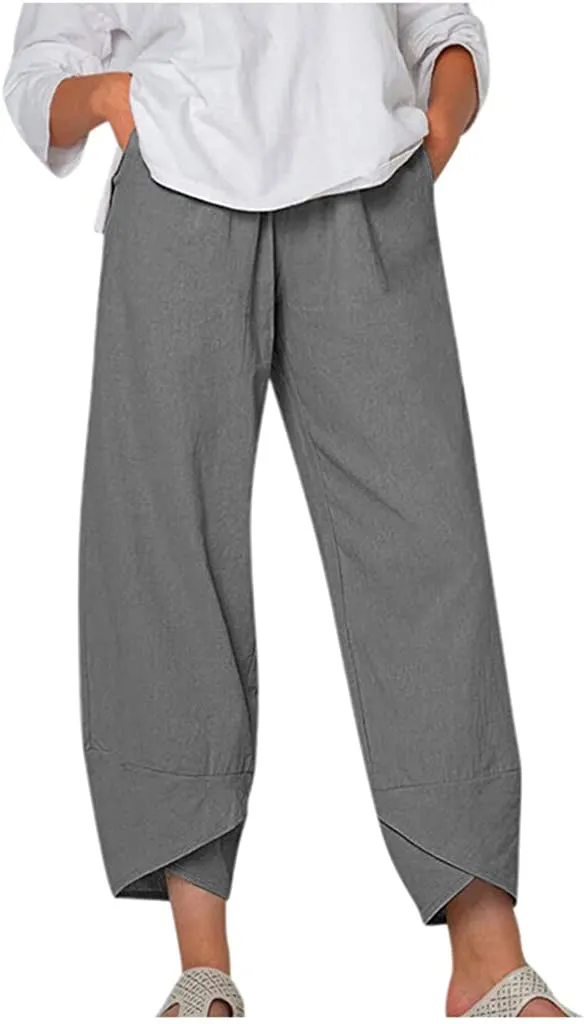 FashionSierra - Palazzo Lounge Pants Wide Leg Printed Cropped Bottoms Baggy Trousers Sweatpants