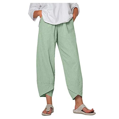 FashionSierra - Palazzo Lounge Pants Wide Leg Printed Cropped Bottoms Baggy Trousers Sweatpants