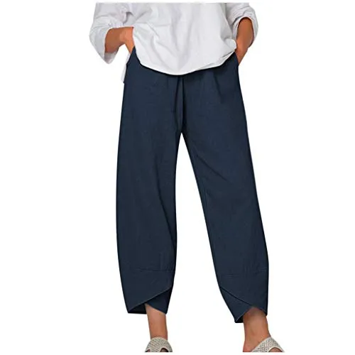 FashionSierra - Palazzo Lounge Pants Wide Leg Printed Cropped Bottoms Baggy Trousers Sweatpants
