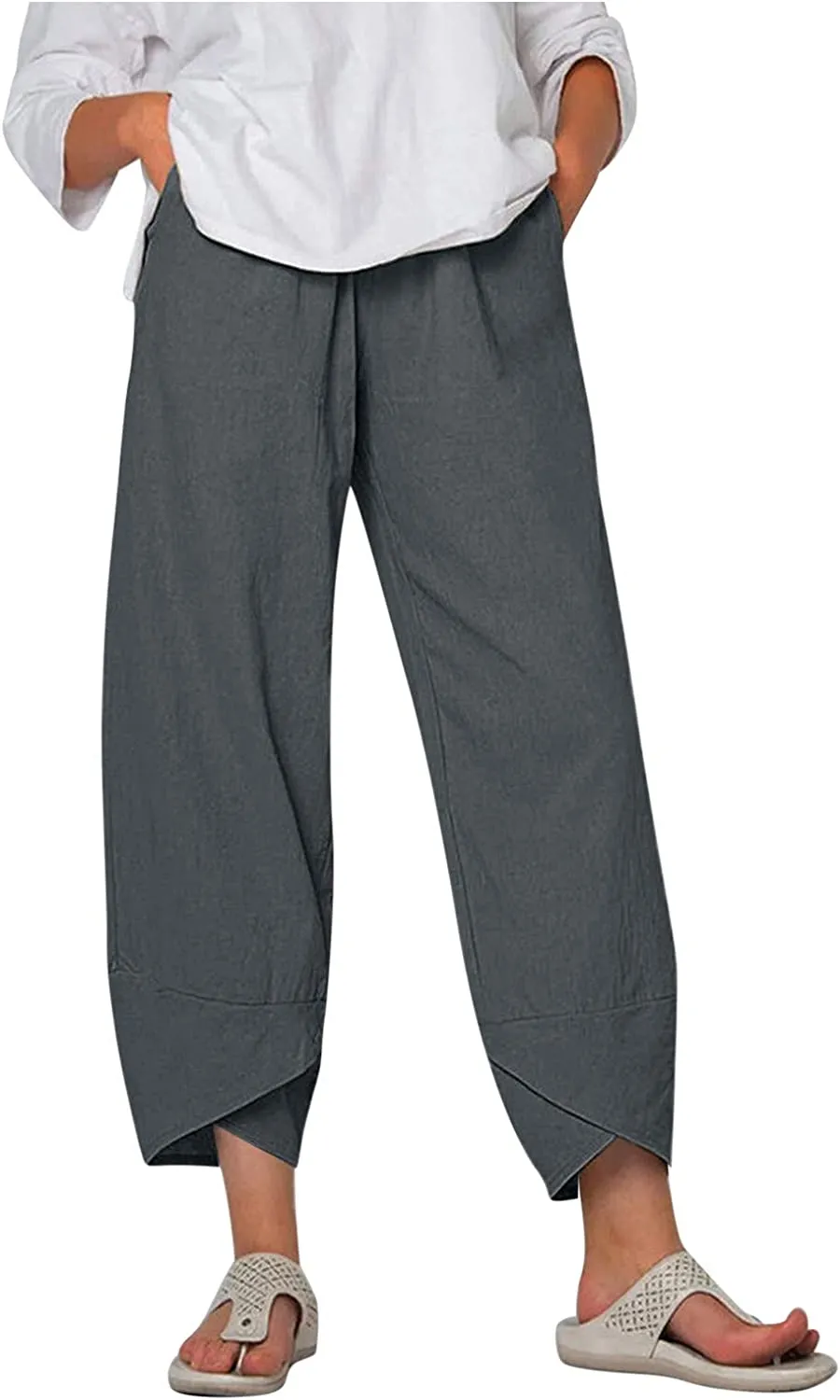 FashionSierra - Palazzo Lounge Pants Wide Leg Printed Cropped Bottoms Baggy Trousers Sweatpants