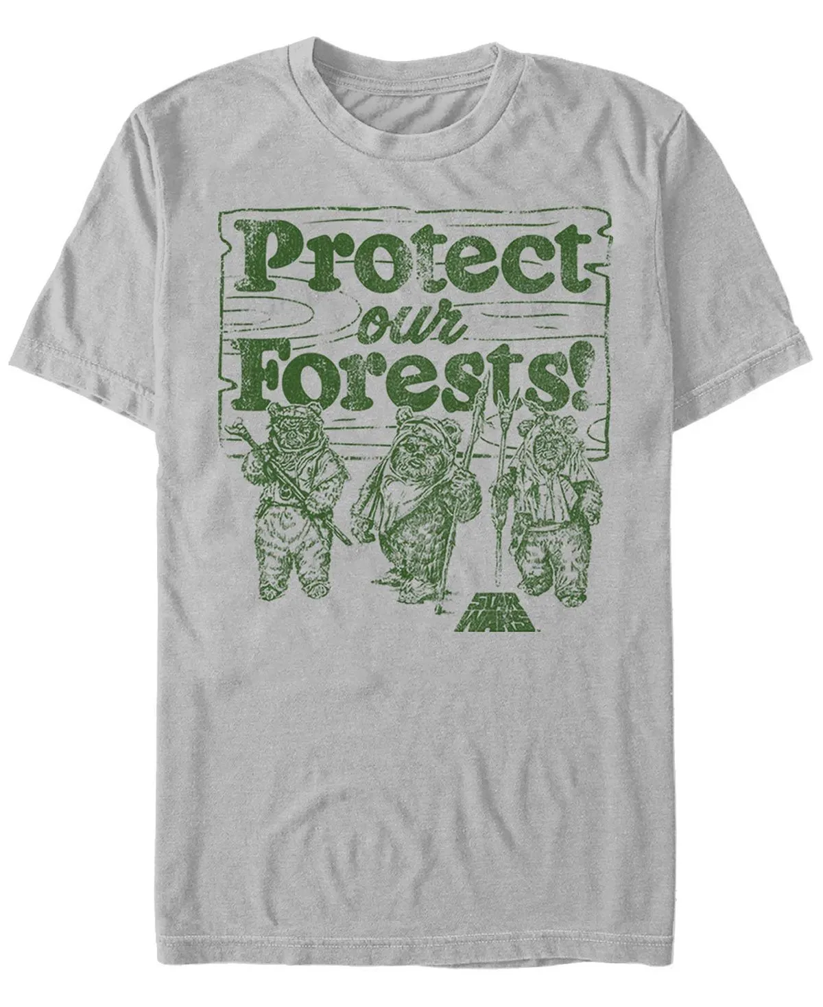 Fifth Sun Men's Protect Our Forest Short Sleeve Crew Neck T-Shirt silver