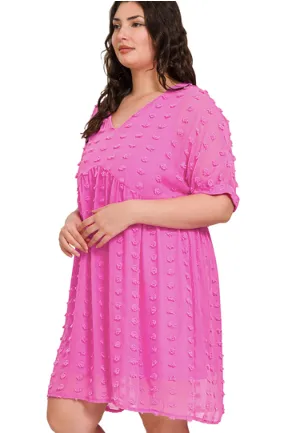 FINAL SALE Curvy Vivian Swiss Dot Babydoll Dress