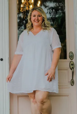 FINAL SALE Curvy Vivian Swiss Dot Babydoll Dress