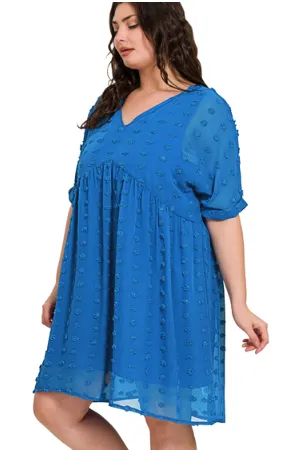 FINAL SALE Curvy Vivian Swiss Dot Babydoll Dress