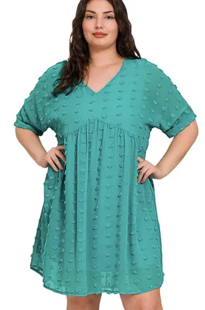 FINAL SALE Curvy Vivian Swiss Dot Babydoll Dress