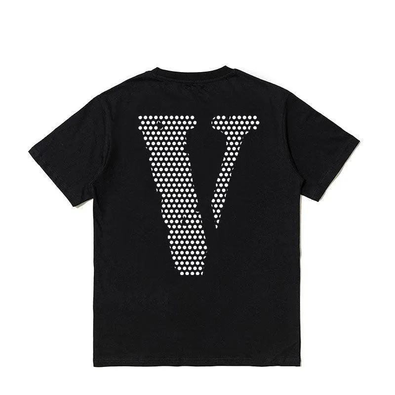 Giftngon - Vlone Style V Letter Cotton T Shirt
