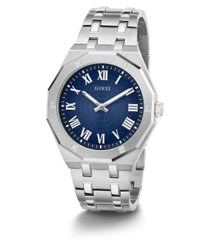 GUESS Mens Silver Tone Analog Watch