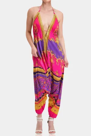 Halter V Neck Harem Jumpsuit