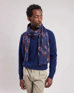 Hartford - Paisley Wool Scarf - Indigo
