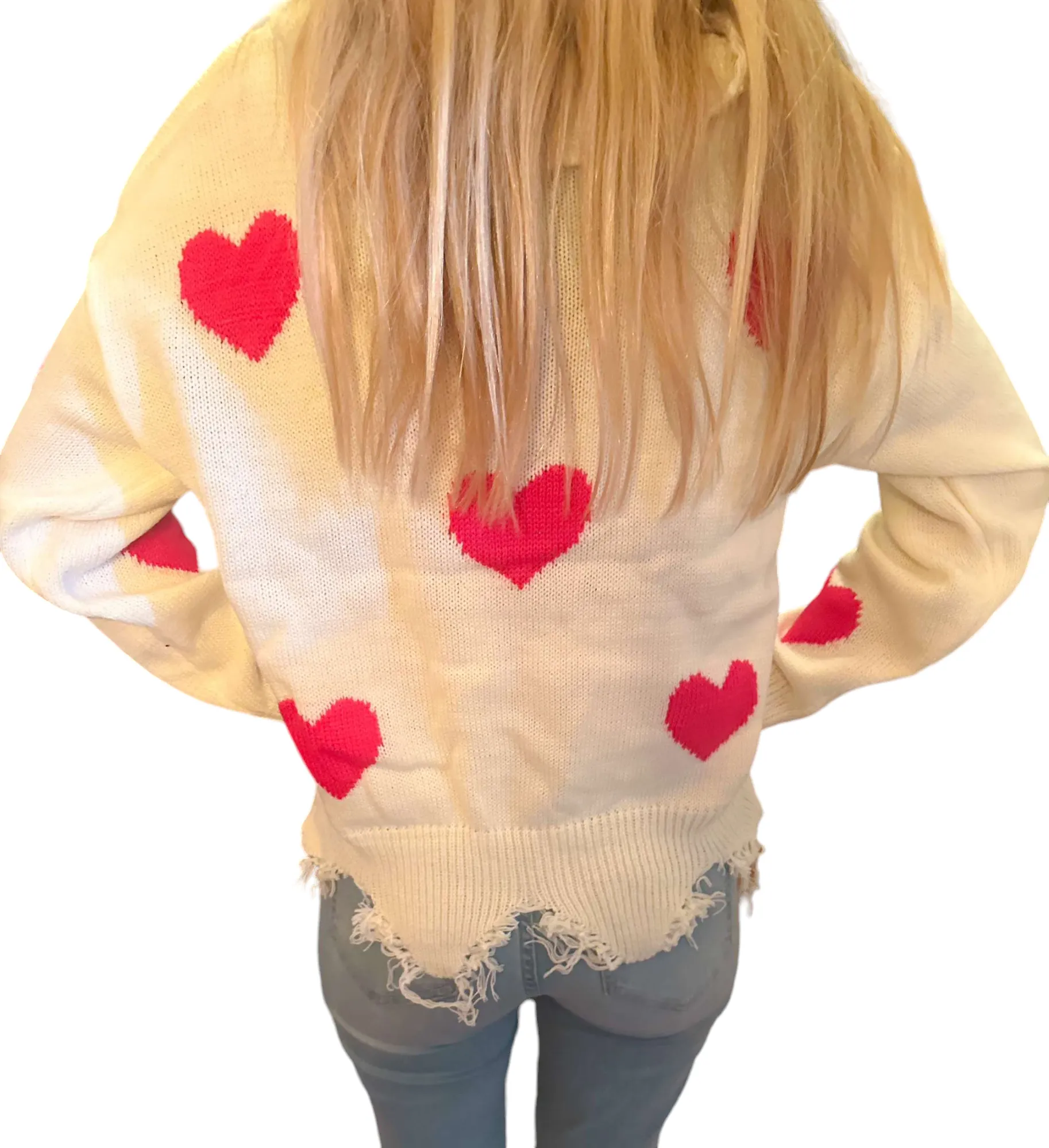 Heartfelt Distressed Knit Sweater