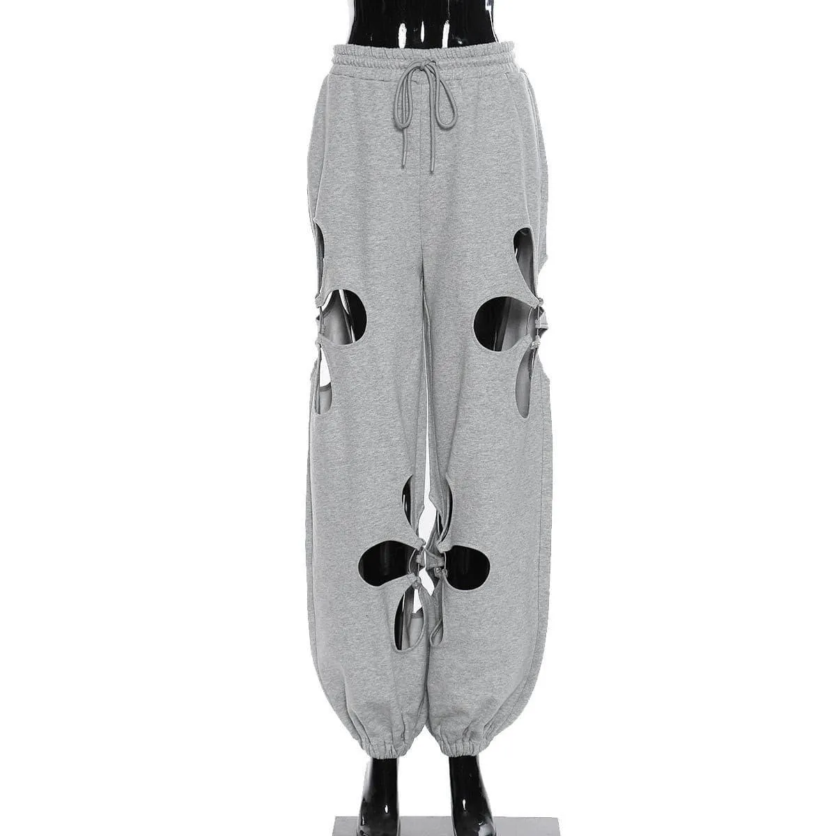 Hollow petal cutout hooded loose casual chandal