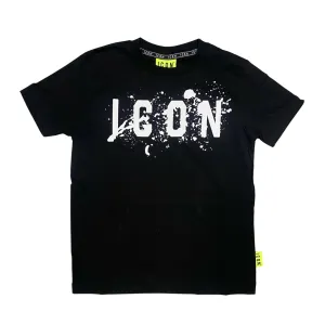 Icon maglietta con cappuccio junior con stampa schizzo IBKS00520 nero