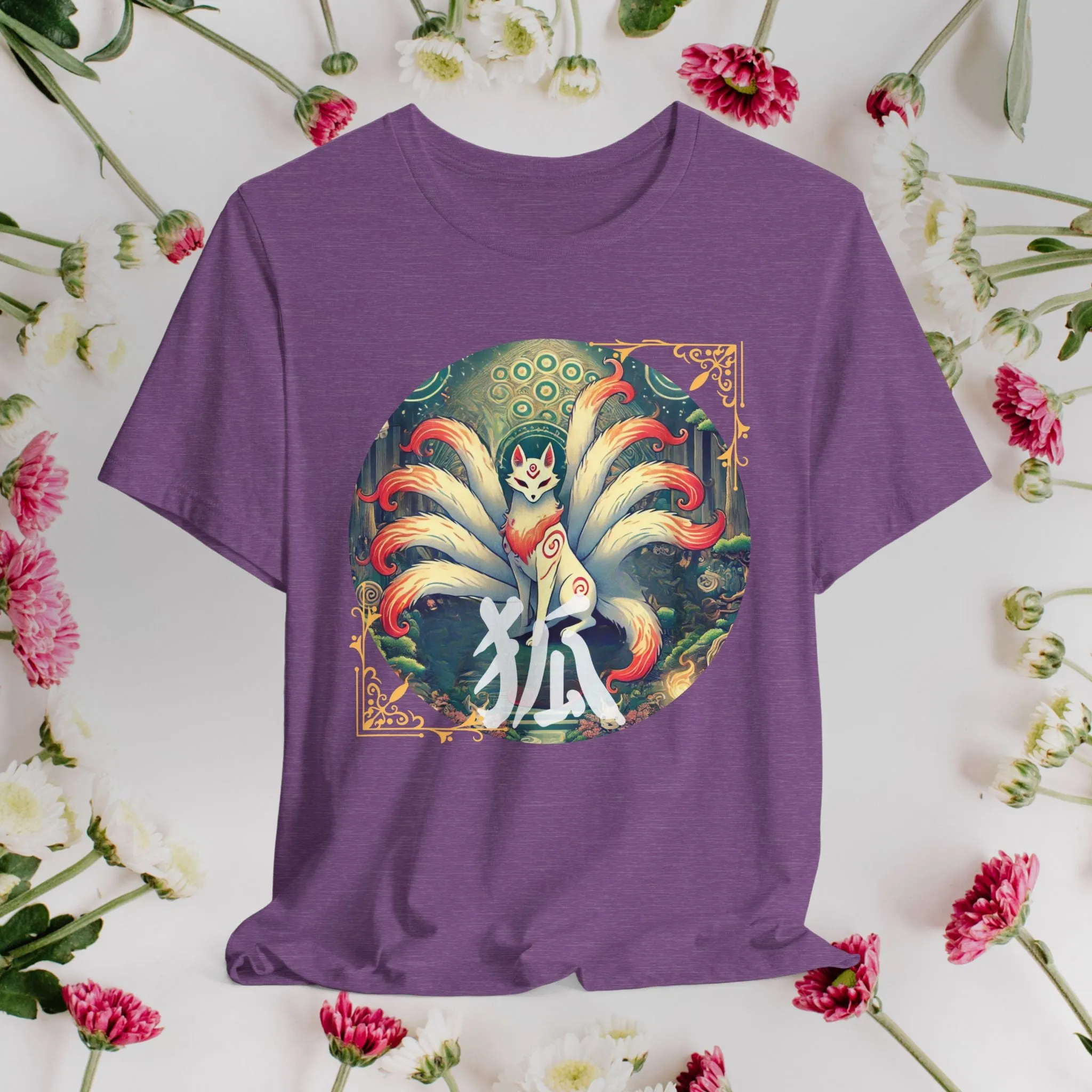 Japanese Fox T-Shirt: Mystical Kitsune Yokai Design