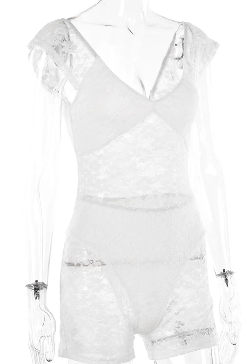 JC912 Sexy V Neck Short Sleeve Romper