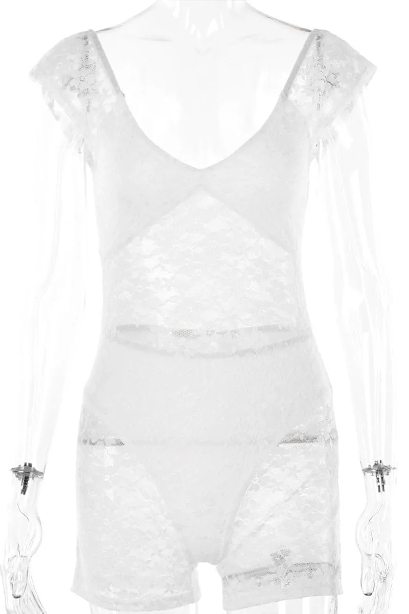 JC912 Sexy V Neck Short Sleeve Romper