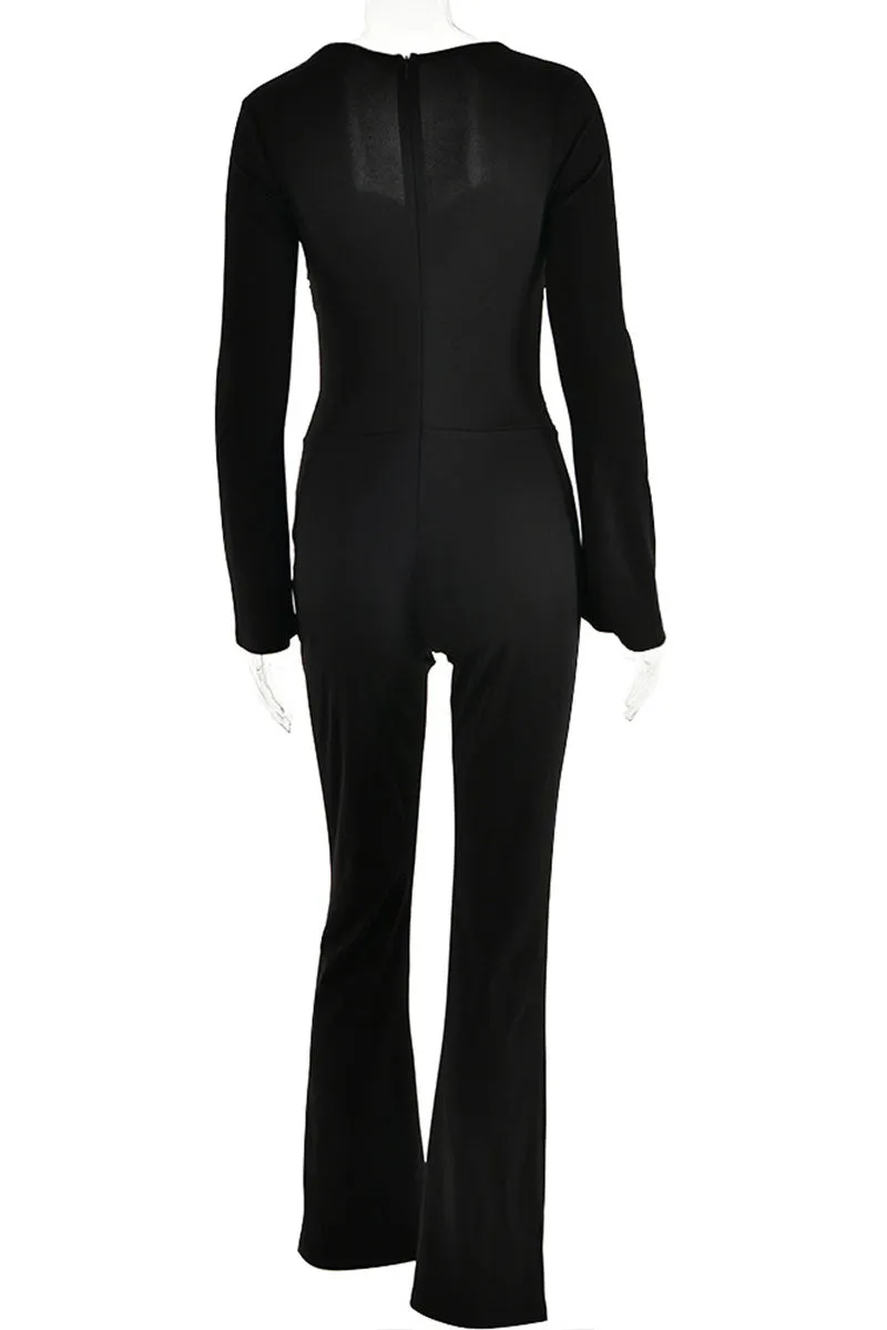 JF0266 Roses Bootcut Jumpsuits