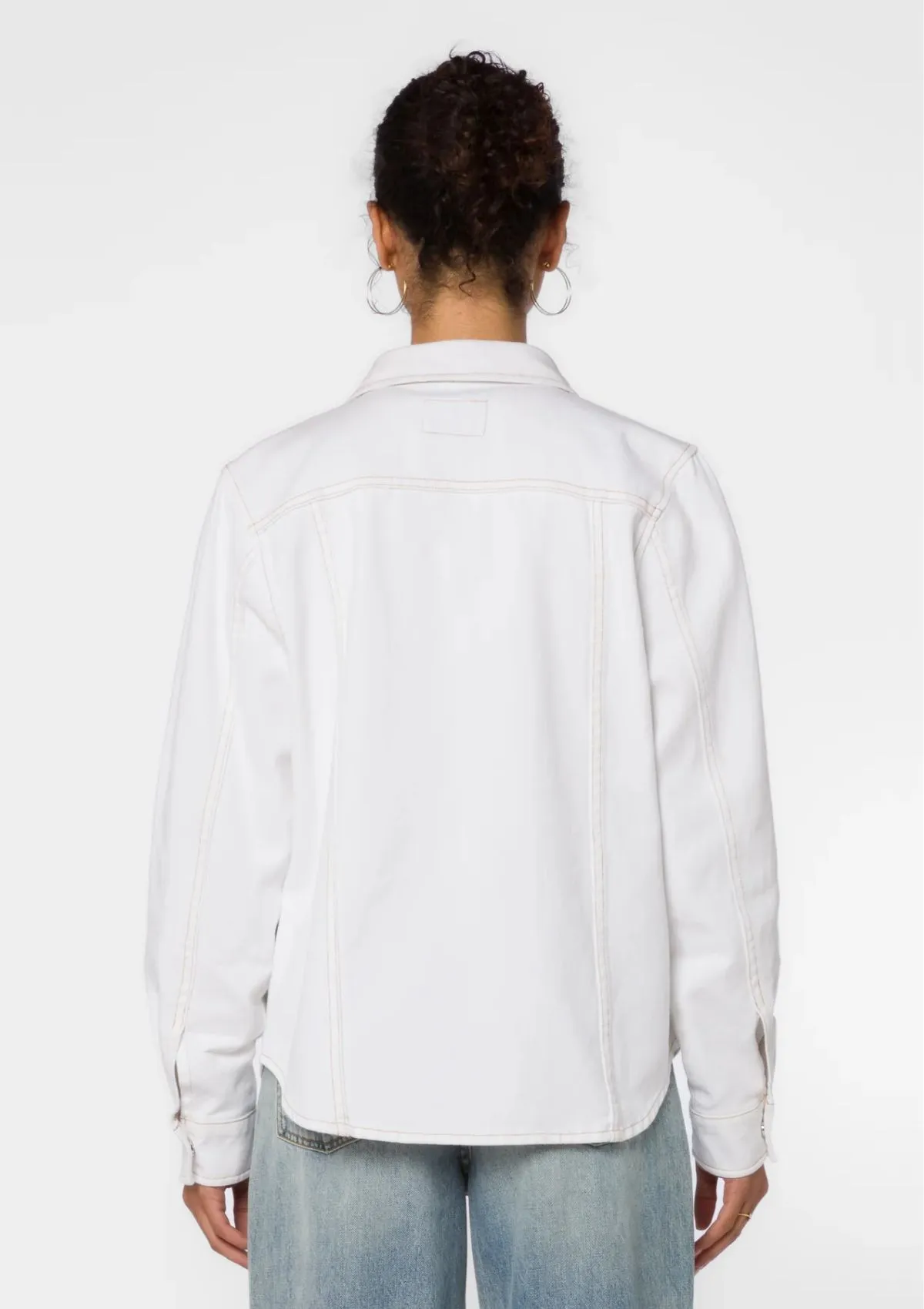 Jodie Long Sleeve Shacket - Optic White