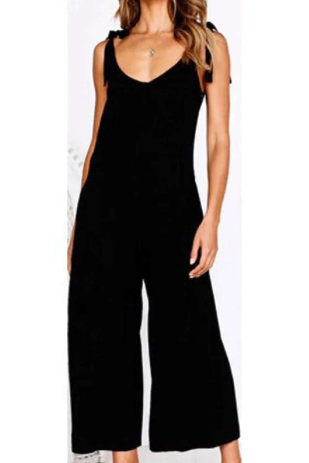 Ketty More Women Elegant Strap Shoulder Sleeveless Deep V-Neck Easily Wearable Comfortable Jumpsuit -WJ114602