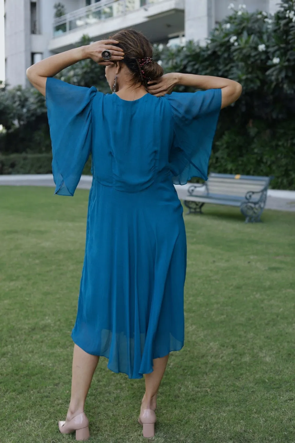 Layered Dress- Teal Blue