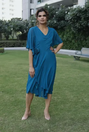 Layered Dress- Teal Blue