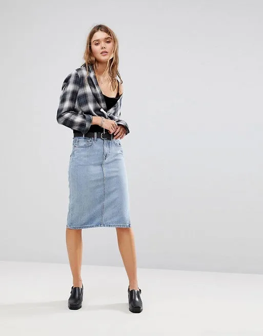 Levi's® Premium Side Slit Skirt - Blue Waves