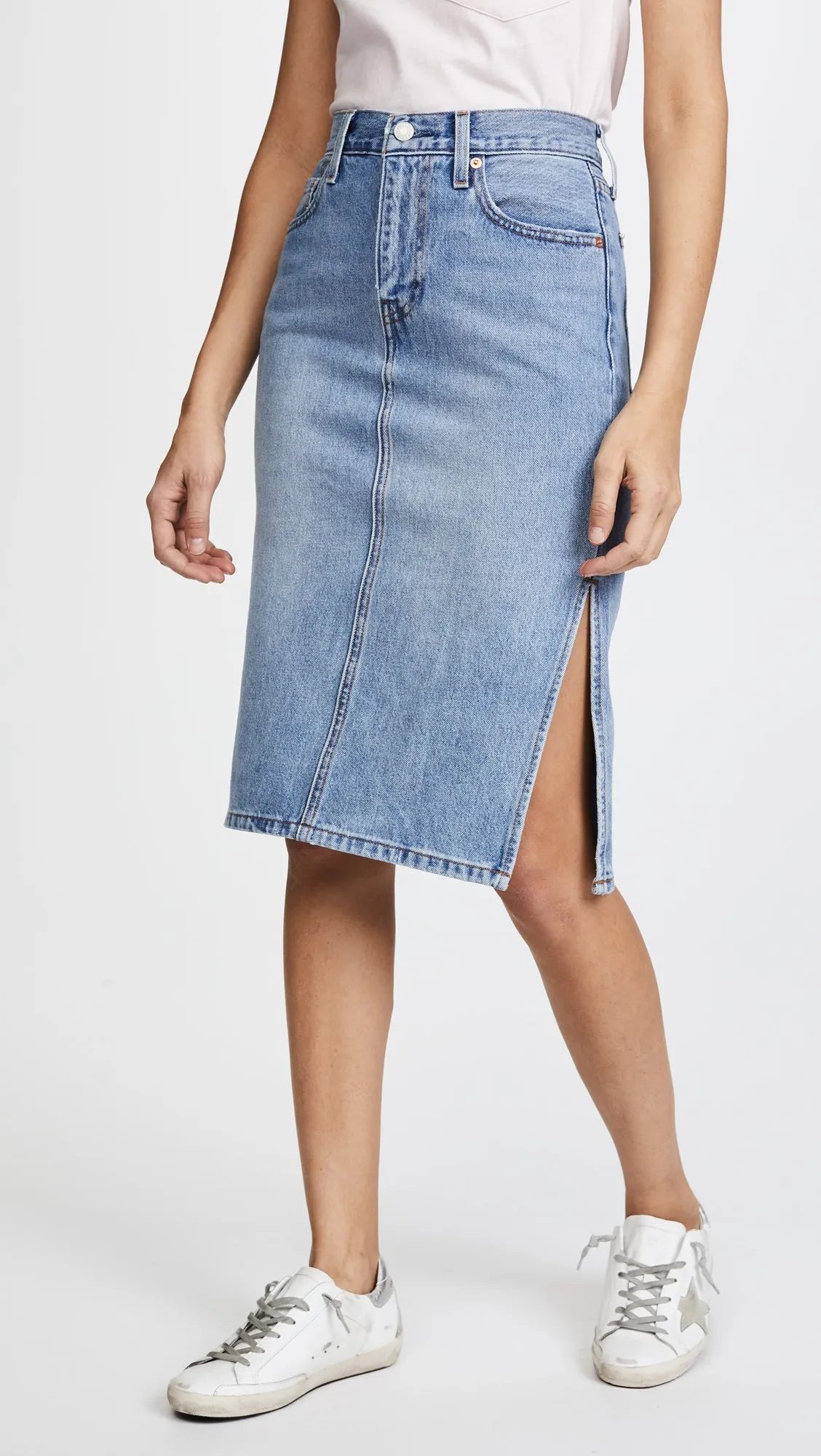 Levi's® Premium Side Slit Skirt - Blue Waves