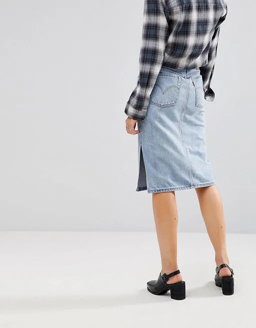 Levi's® Premium Side Slit Skirt - Blue Waves
