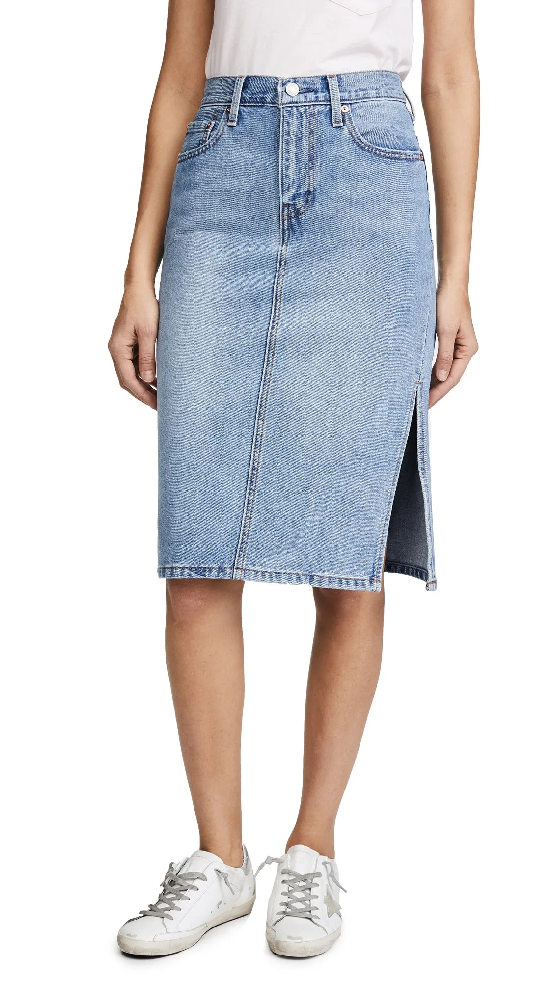 Levi's® Premium Side Slit Skirt - Blue Waves