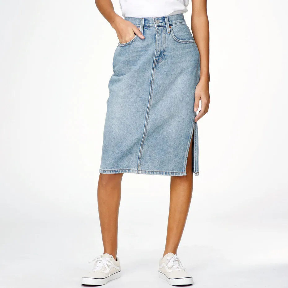 Levi's® Premium Side Slit Skirt - Blue Waves