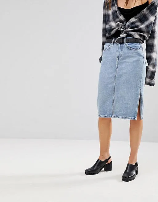 Levi's® Premium Side Slit Skirt - Blue Waves
