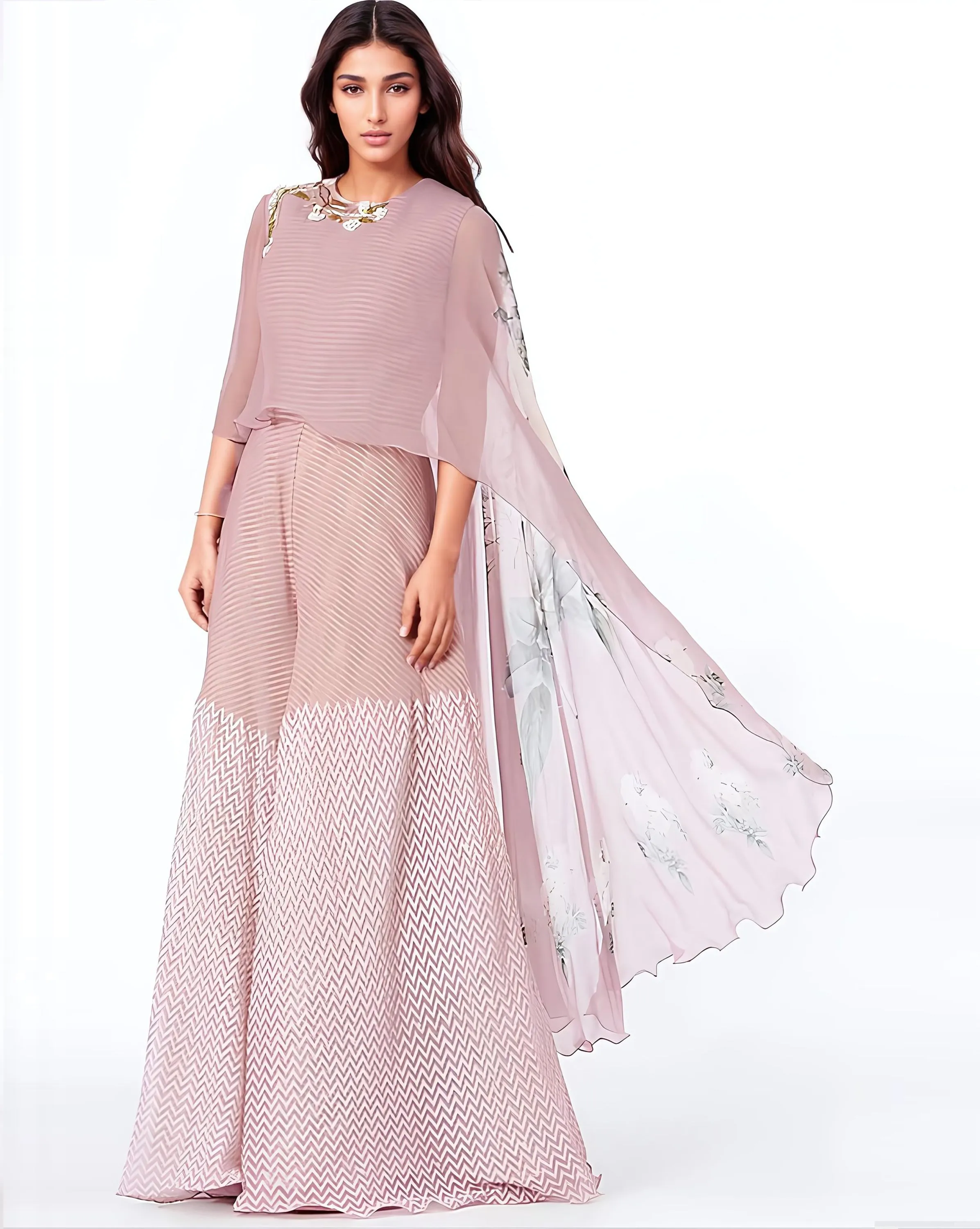 Light Purple Chevron Printed Jumpsuit