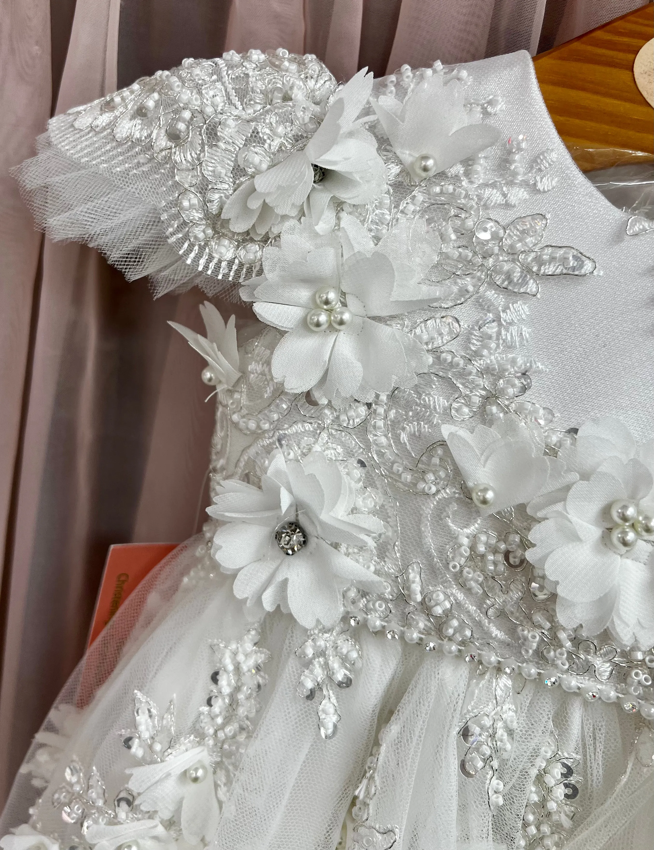 Loren special 3D lace christening Dress