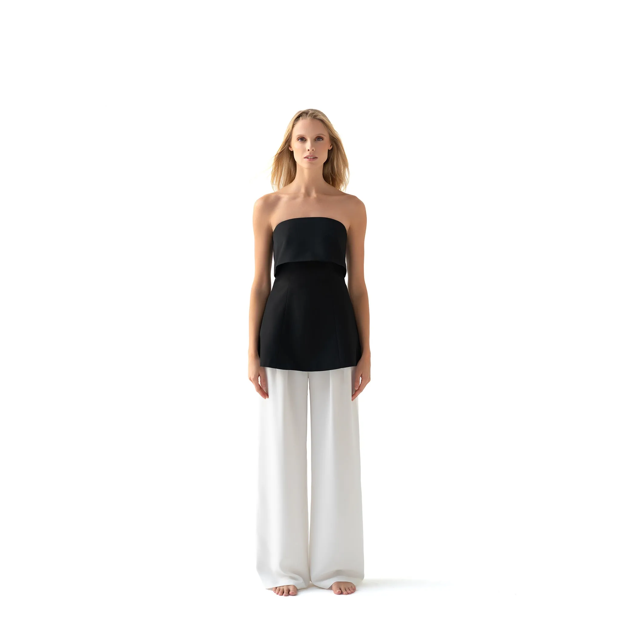 LUNA STRAPLESS TAILORED BLOUSE