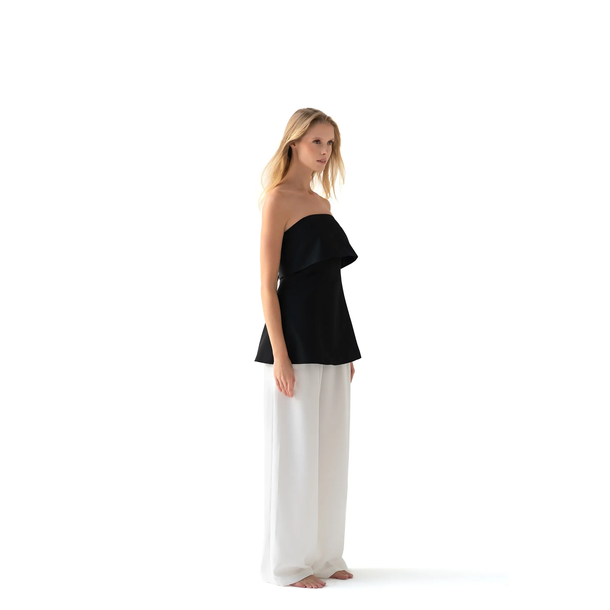 LUNA STRAPLESS TAILORED BLOUSE