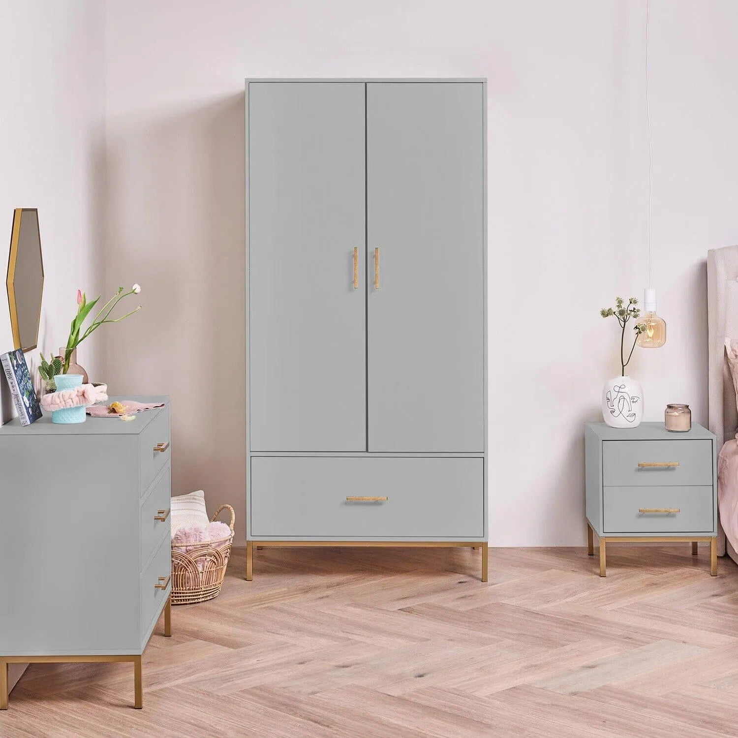 Marie Double Wardrobe - Grey