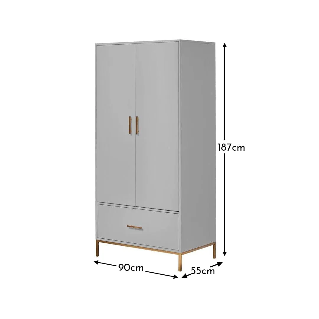 Marie Double Wardrobe - Grey