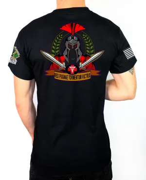 Medics 50-50 Blend Black Unisex PT Short Sleeve Shirt. Approved for PT