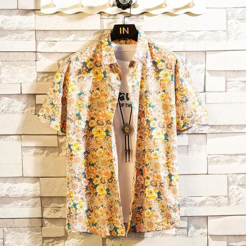 Men Fashion Casual Floral Shirt - Vibrant Style for Every Occasion