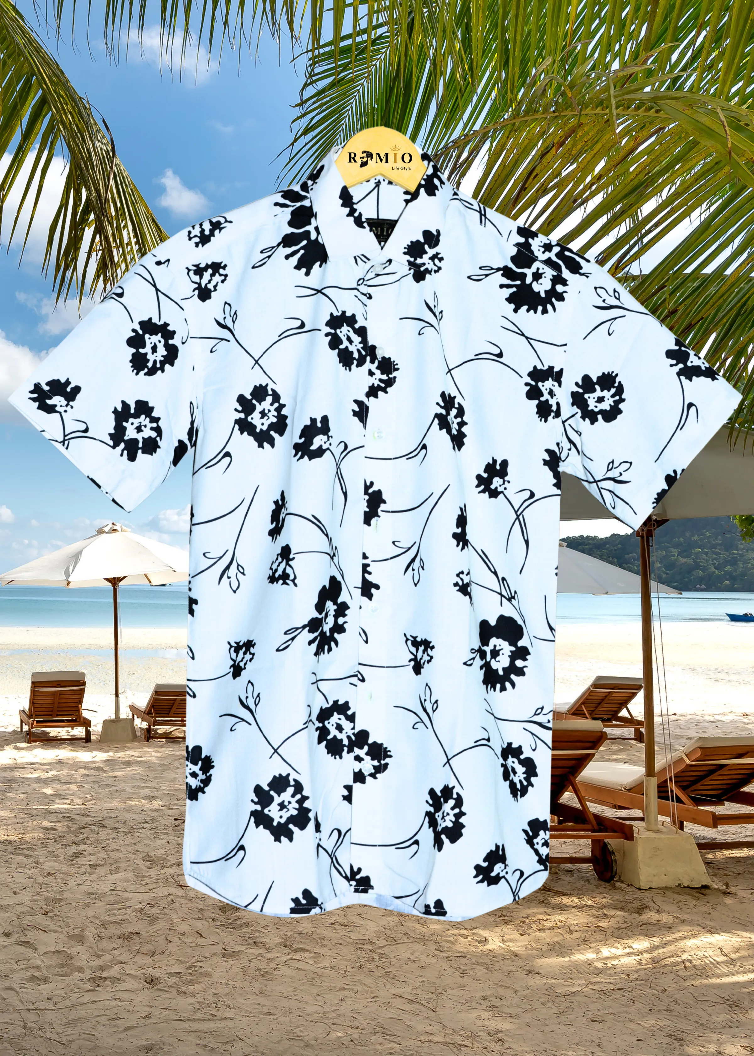 Men Regular Fit Printed Spread Collar Casual Half Sleev Shirt (F26)