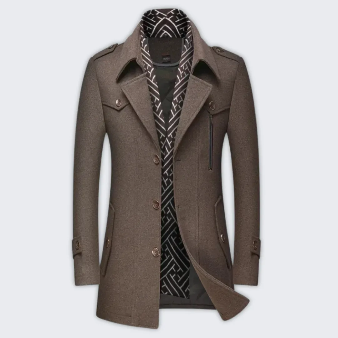 Men's Chic Insulated Winter Coat | Stylish Wool Blend Design