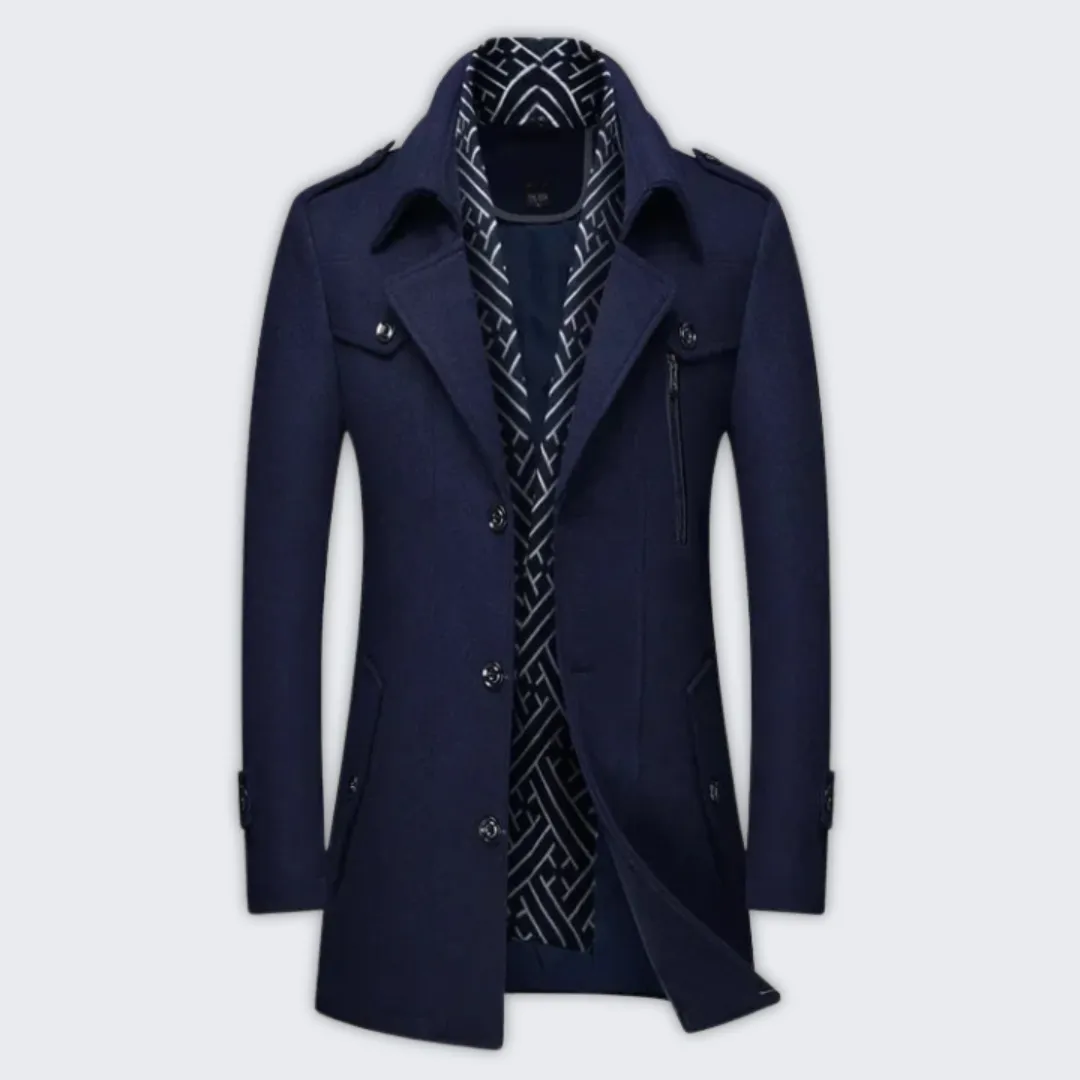 Men's Chic Insulated Winter Coat | Stylish Wool Blend Design