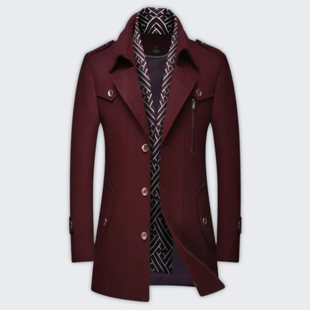 Men's Chic Insulated Winter Coat | Stylish Wool Blend Design