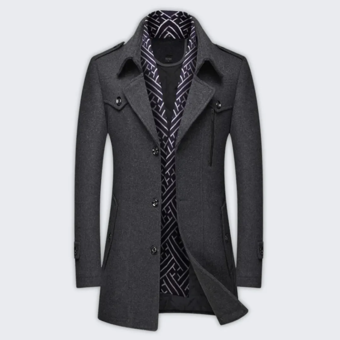 Men's Chic Insulated Winter Coat | Stylish Wool Blend Design