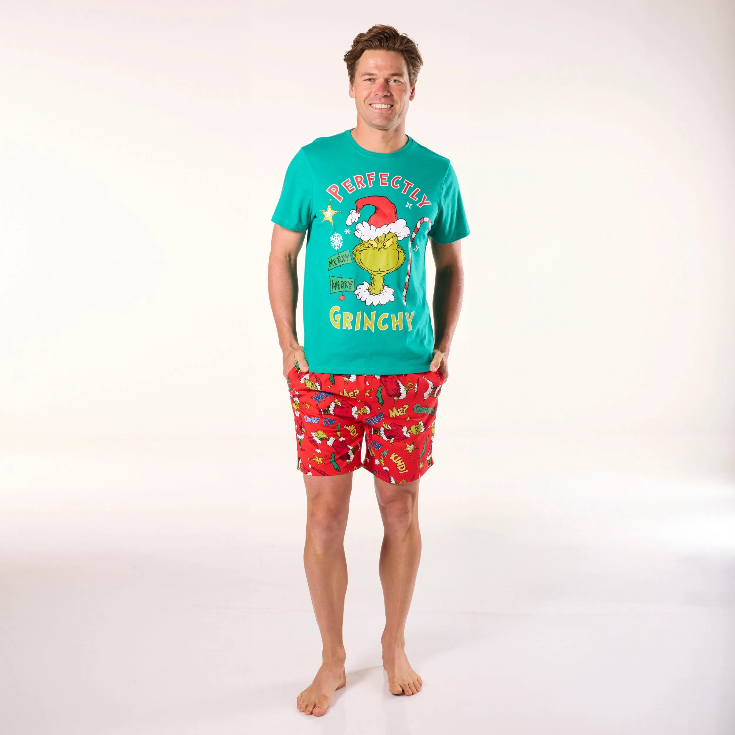 Men's Grinch Grinchy Cotton Sleep Tee - Green