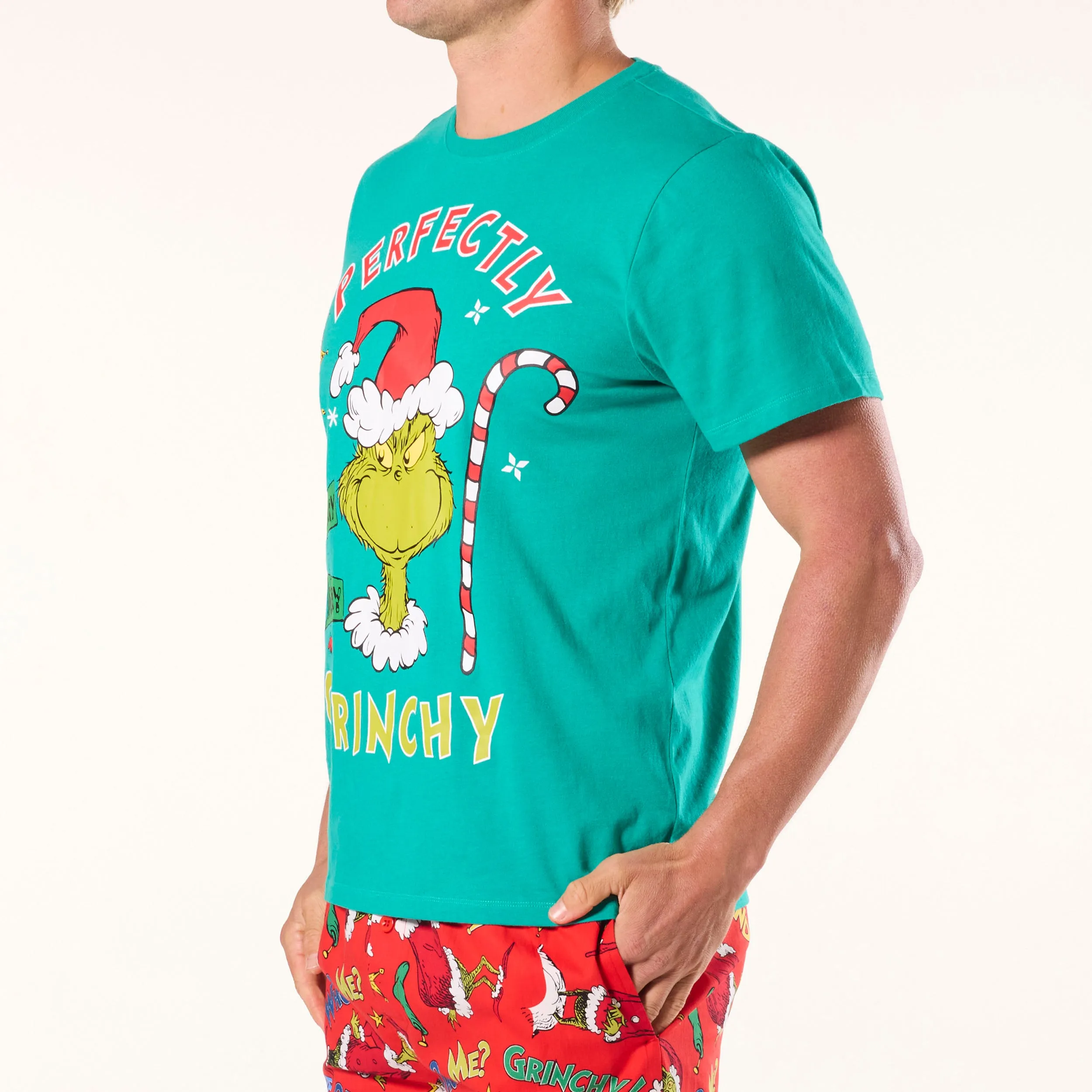 Men's Grinch Grinchy Cotton Sleep Tee - Green