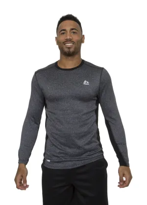 Men's Jacquard Herringbone Long Sleeve Thermal Shirt Charcoal