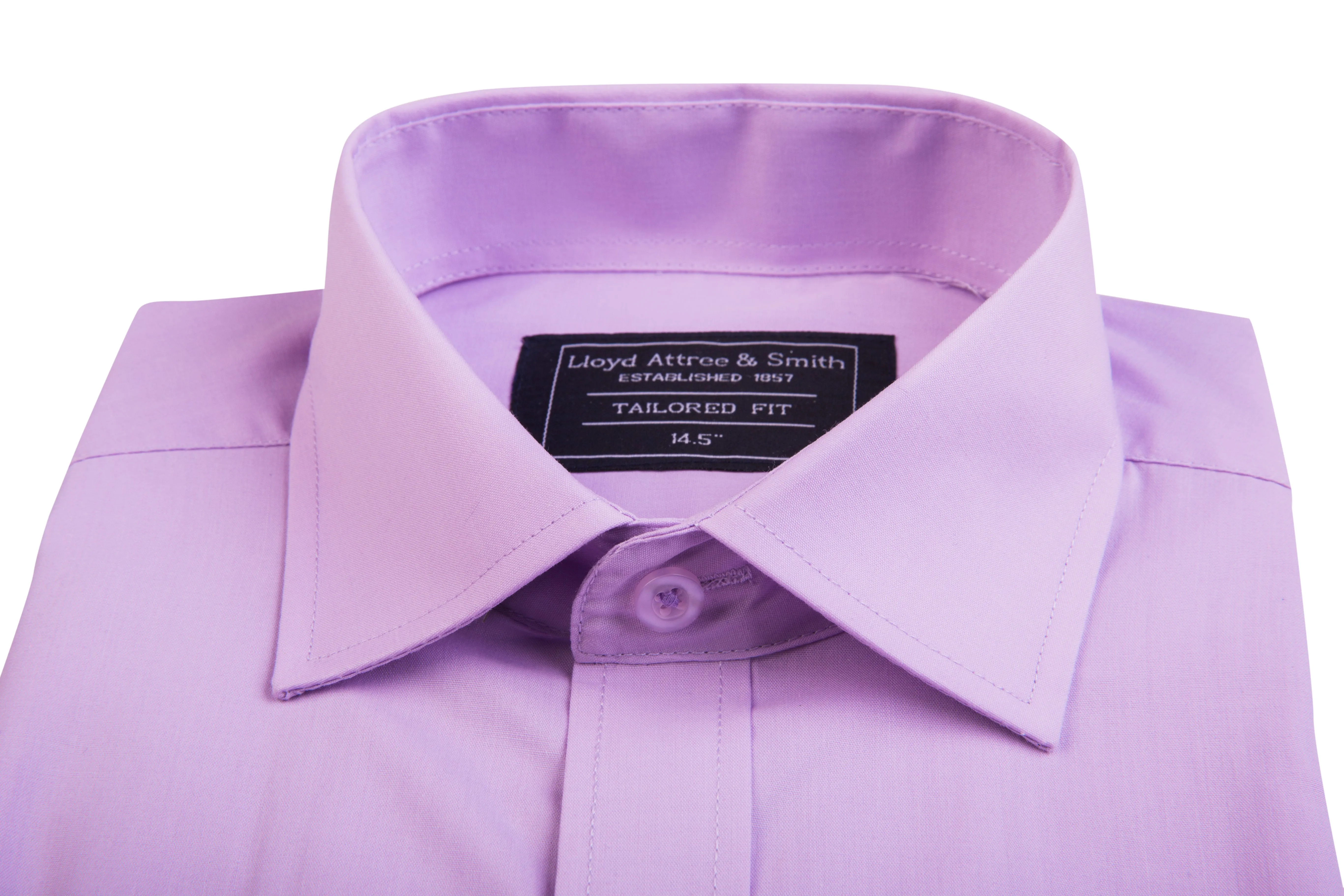 Men's Lilac Short Sleeve Tailored Fit Cotton Shirt