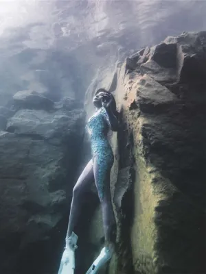Mermaid Merman Shimmer Shinning Scales Sequins Diving Swimwear Jumpsuit Cosplay Dance Performance Party Tail Fishskin
