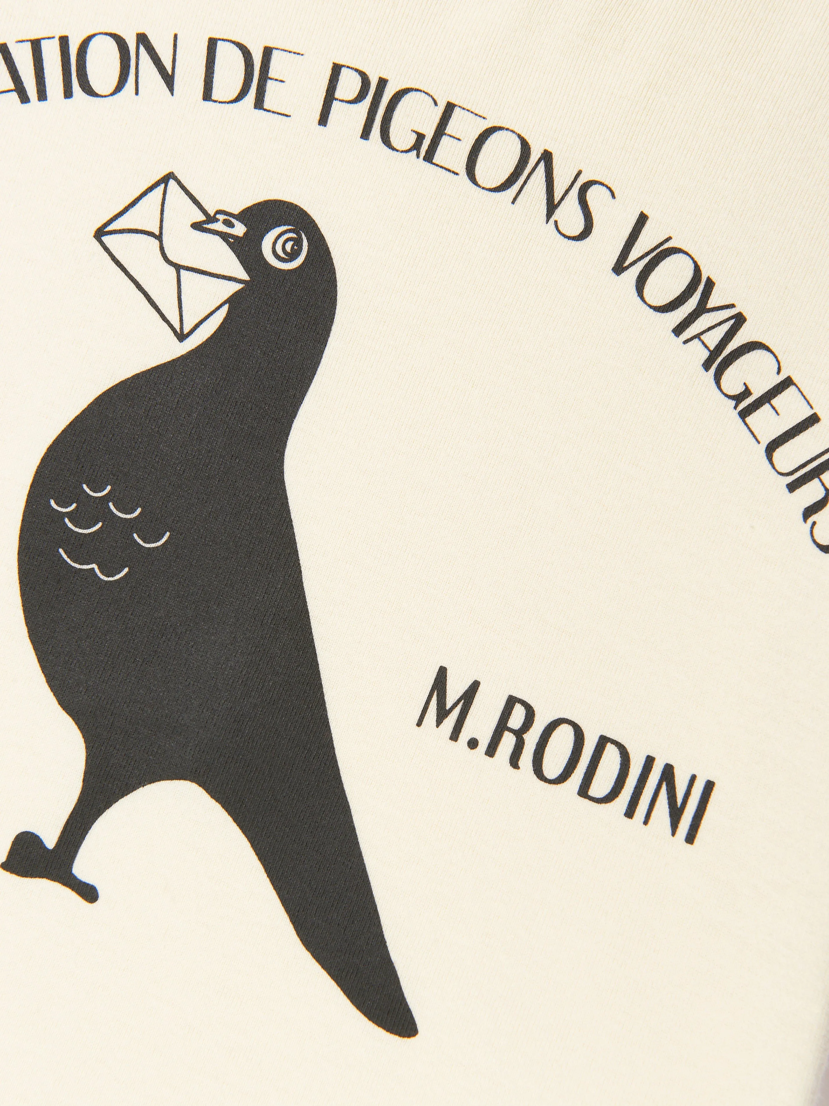 Mini Rodini Girls Organic Cotton Pigeon T-Shirt In White